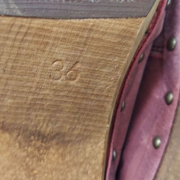 Sanita Theodora Clogs wooden heels red Sz 36/5.5-6 - Picture 9 of 13